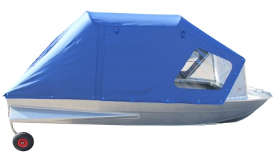 Алюминиевая лодка Мста-Н 3.7 м.,  с тентом, дугами, стеклом, булями и колёсами