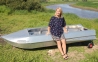 Алюминиевая лодка Романтика-Н 3.5 м.,  с булями и колёсами
